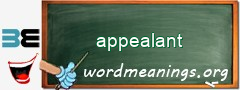 WordMeaning blackboard for appealant